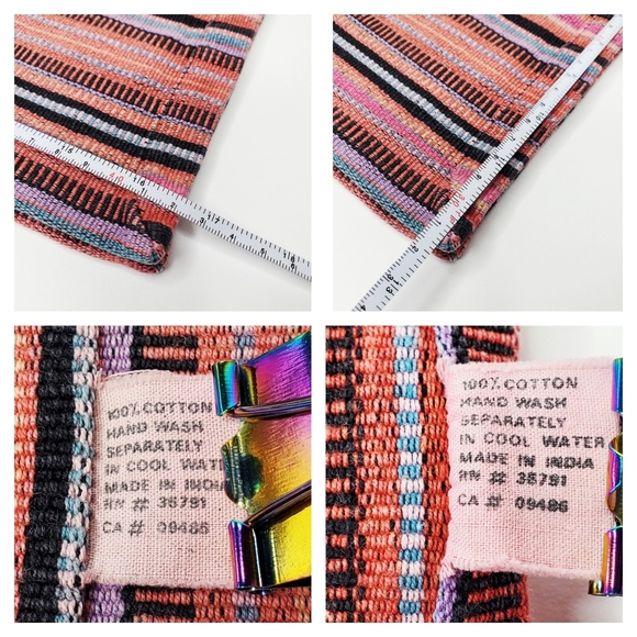 Anthropologie Home Boho Aztec Colorful Textured Stripe Table Linen Placemat Set - Picture 10 of 14